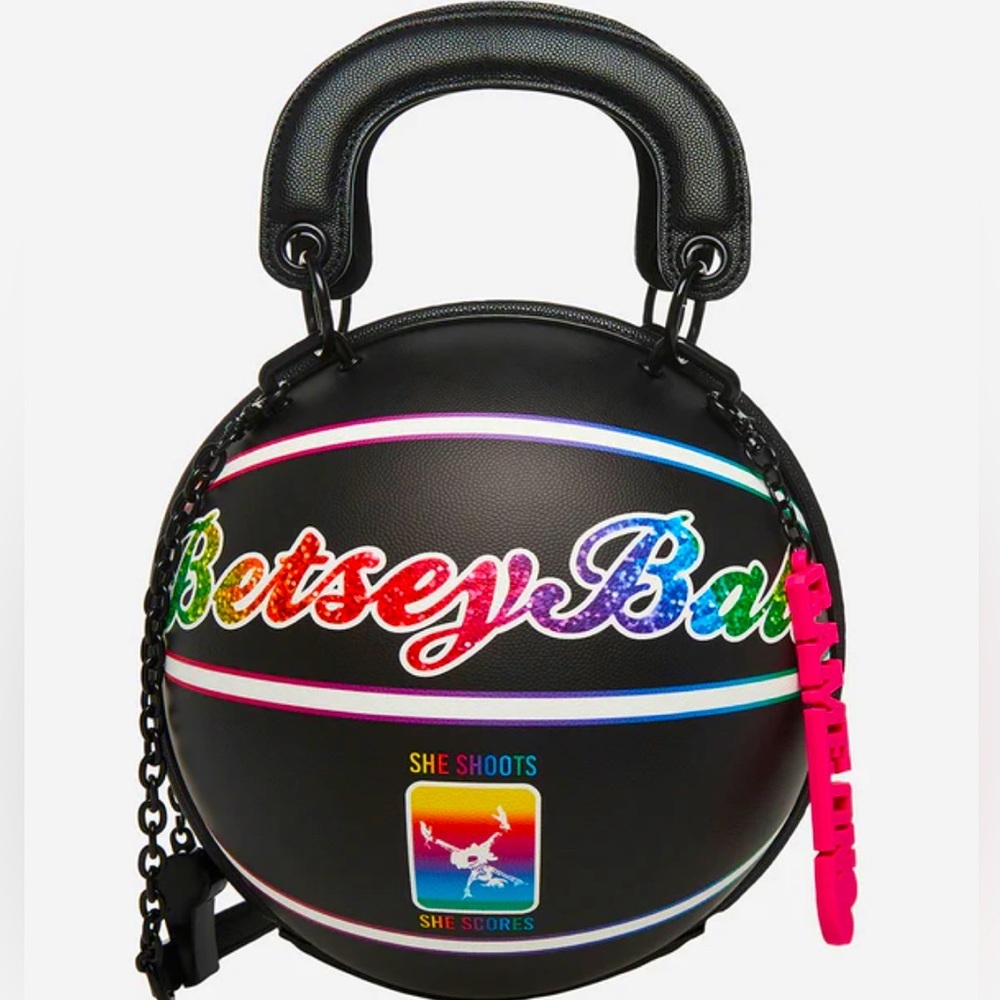 🏀 BETSEY JOHNSON Kitsch Basketball purse, Betsey Ball Top Handle & Crossbody